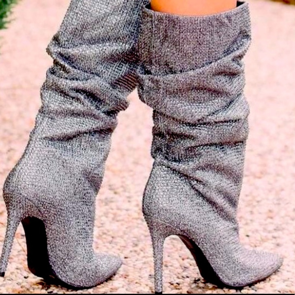 Jessica Simpson Layzer Boots Grey Sparkle